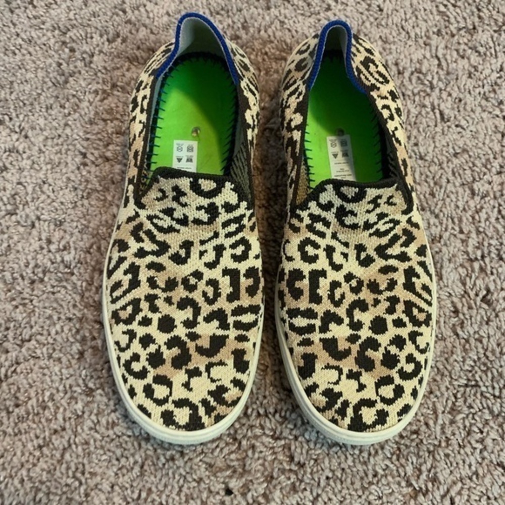 Rothy’s Desert Cat Sneakers Leopard Cheetah Animal Print Sneakers Slip On 8W